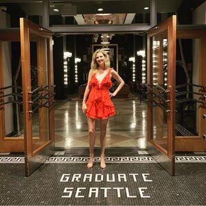 For Love And Lemons Analisa Poka Dot Red Mini Dress